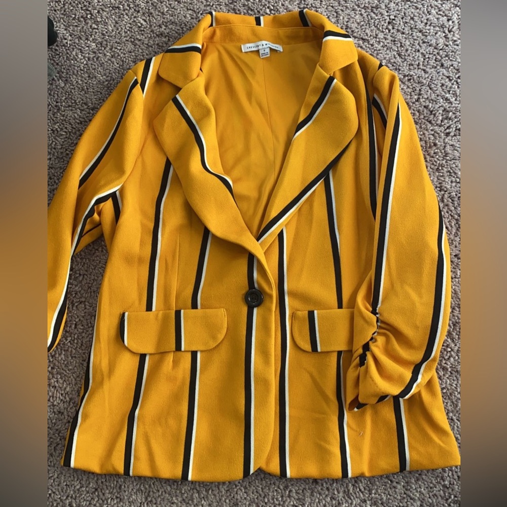 Yellow Striped Blazer/OverTop